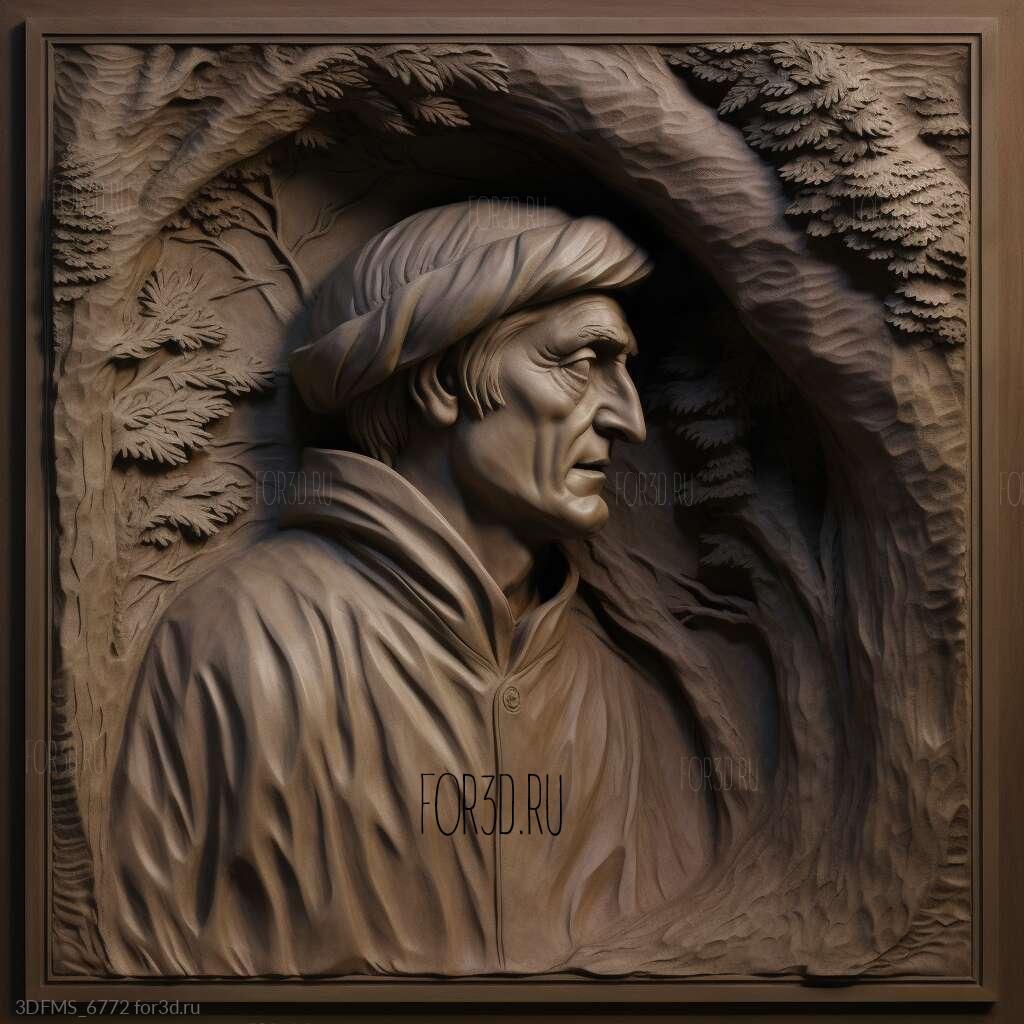 Dante Alighieri 1 3d stl model for CNC